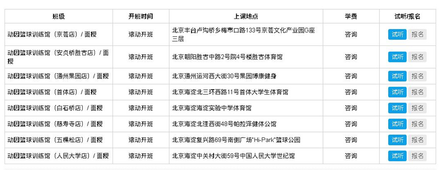 北京动因体育篮球课