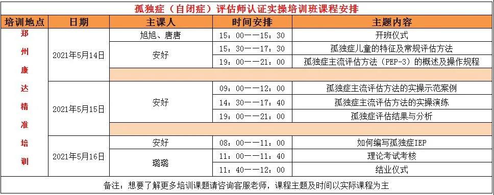 孤独症（自闭症）评估师认证班