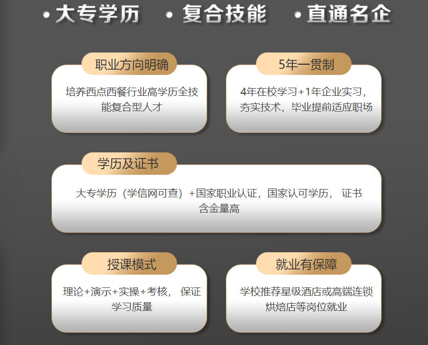 国内五年制大专西点学校排名前十