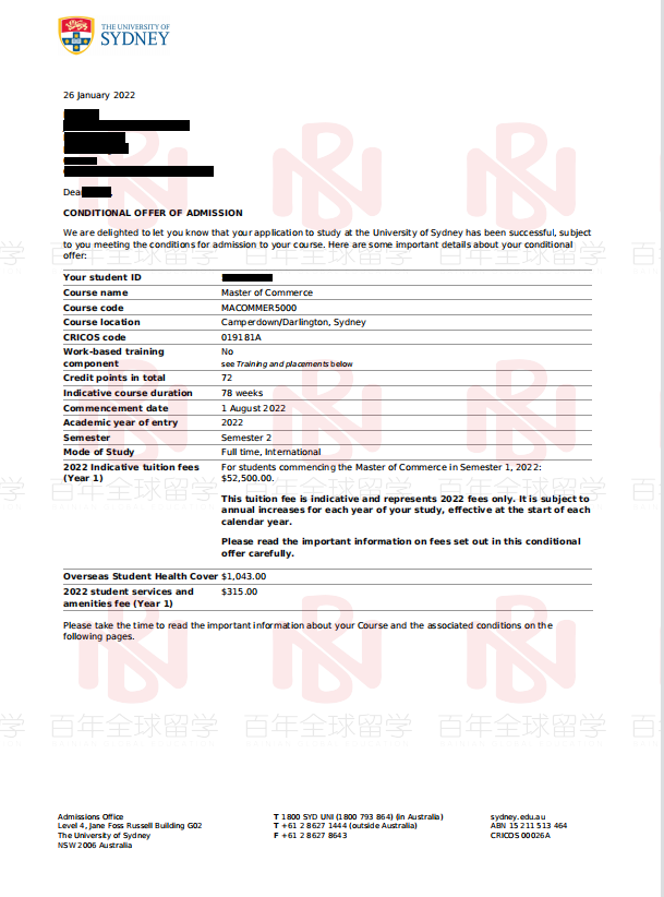 澳洲悉尼大学本科2022申请条件以及招生一览