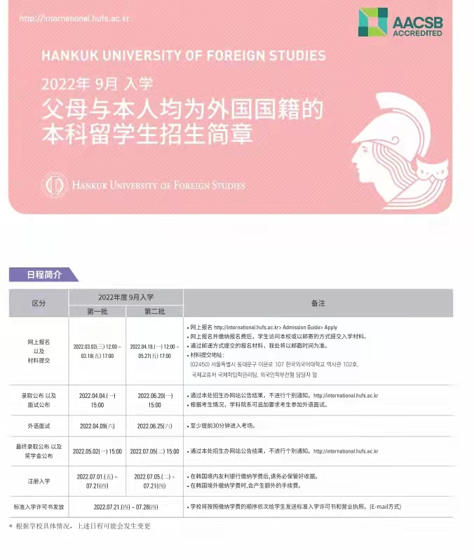 韩国全北国立大学申请条件及招生一览