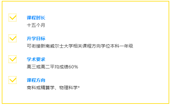 澳洲新南威尔士大学预科2022申请条件一览