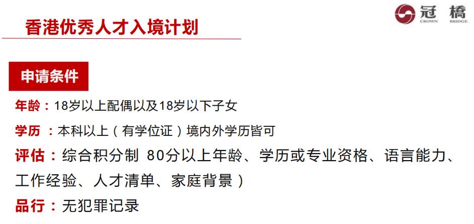 香港移民入境2022申请条件一览