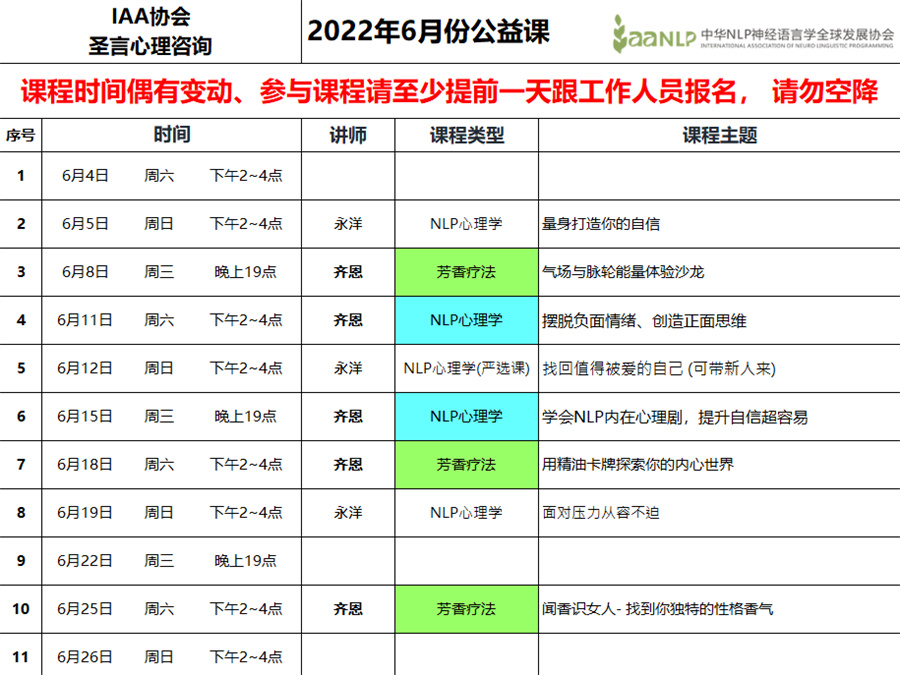 十大深圳NLP心理学公益课排名一览