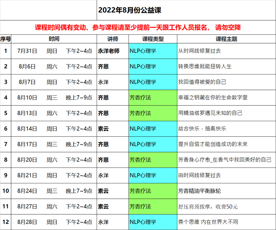 深圳芳香疗法线下干货公益课推荐一览 深圳芳香疗法线下干货公益课推荐一览