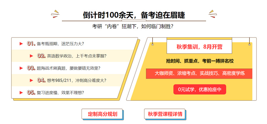 八大正规考研秋季集训营实力排名一览-文都考研