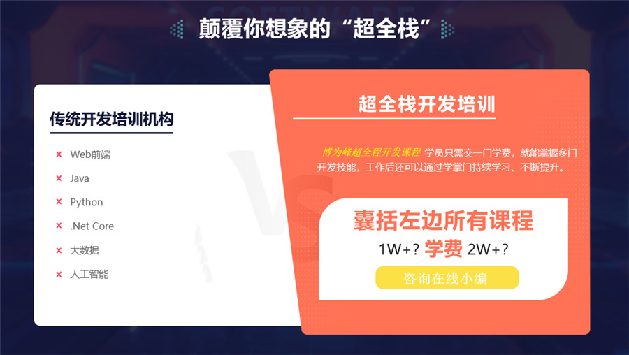 1南昌全栈工程师软件培训机构十大排名-专科生学IT推荐博为峰