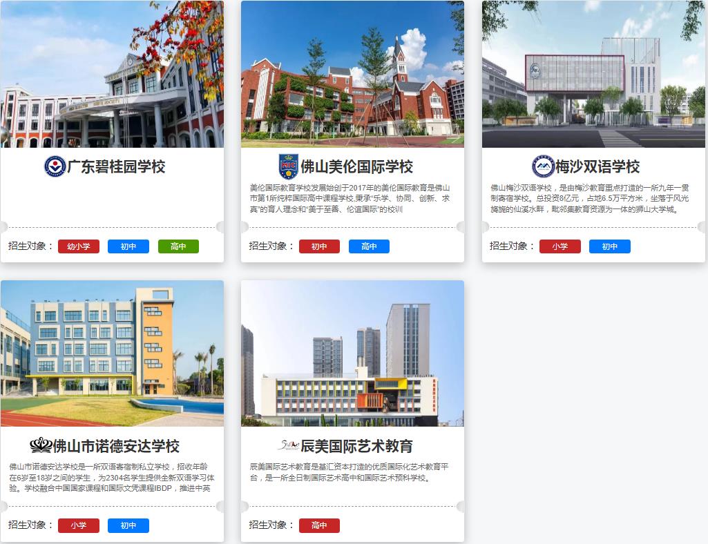 广东省内国际学校入学专业指导机构top更新表单