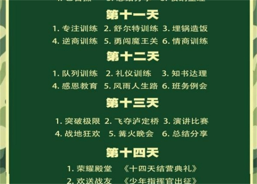 汇集湖州十大正规14天军事夏令营排名名单-浙江校区