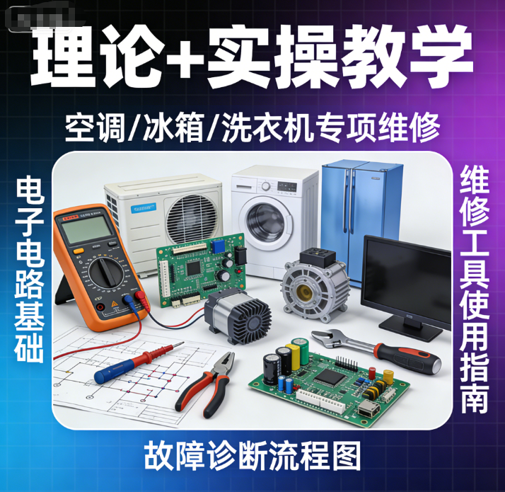 家电维修培训机构，家电维修技能，基础电子电路，维修培训课程