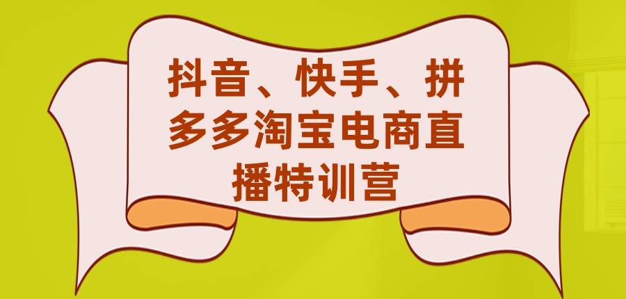 抖音、快手、拼多多淘宝电商直播特训营 抖音、快手、拼多多淘宝电商直播特训营