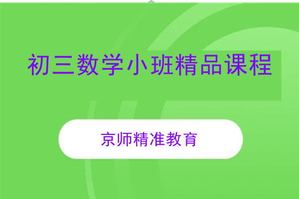 初三数学小班精品课程