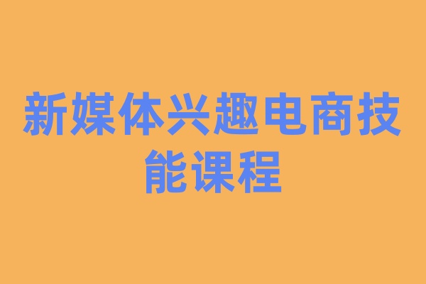 新媒体兴趣电商技能课程