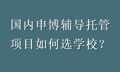 国内申博辅导托管项目如何选学校？掌握这5个评判标准不踩坑