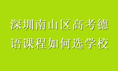 深圳南山区高考德语课程如何选学校？5大维度帮你选对不踩坑