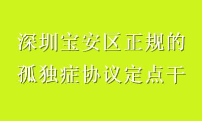 深圳宝安区正规的孤独症协议定点干预机构哪个好？