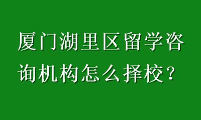 厦门湖里区留学咨询机构怎么择校？5个关键标准与本地口碑参考