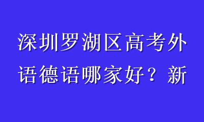 深圳罗湖区高考外语德语哪家好？新博语高考德语专项班值得了解